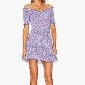 Floral Off-Shoulder Soledad Mini Dress Poupette St Barth